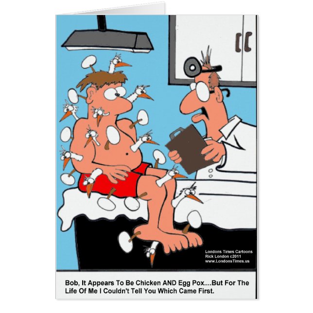 Kyckling och äggpox - nunyttigt medicinska gåvor o hälsningskort (Framsidan)