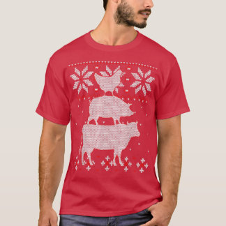 Kyckling och Kund Ät Vatten till jul, Nötkreatur l T Shirt
