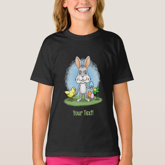 Kyckling och påskharen t shirt (Framsida)
