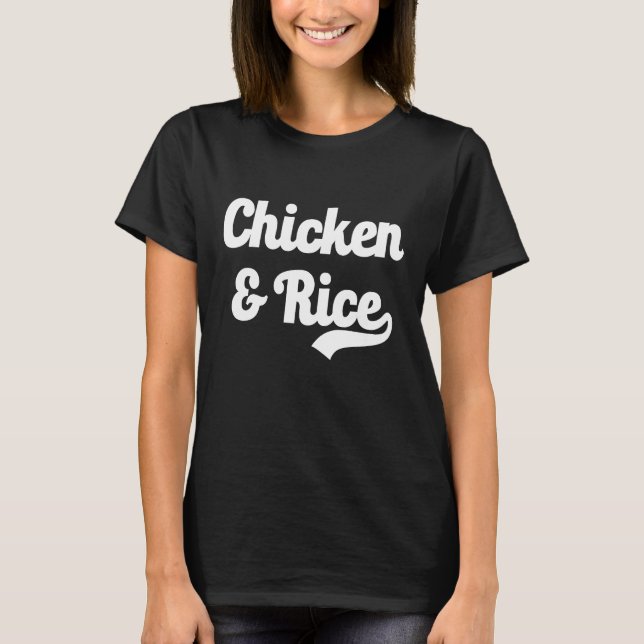 Kyckling Och Ris Kärlek  Bodybuilder Tyngdlyftare  T Shirt (Framsida)