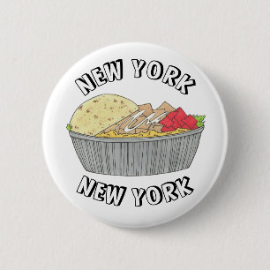 Kyckling och Ris Platter Plate NYC Halal Cart Food Knapp