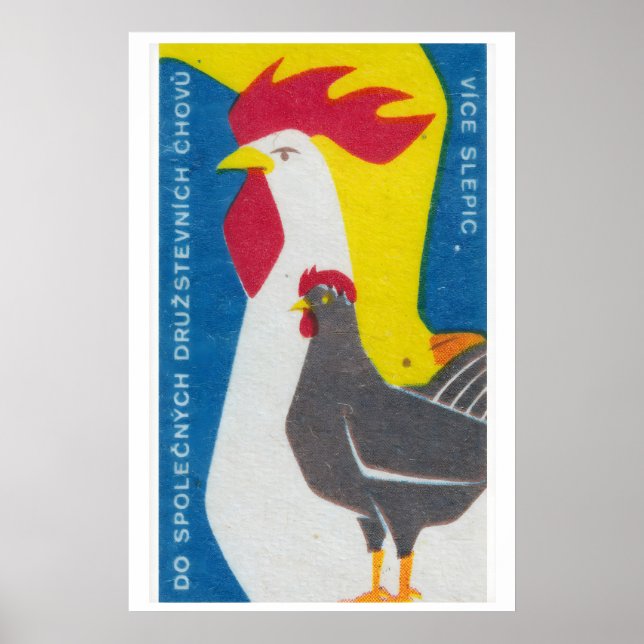 Kyckling och Tupp - Matchbox-utskrift - Tjeckisk v Poster (Framsidan)