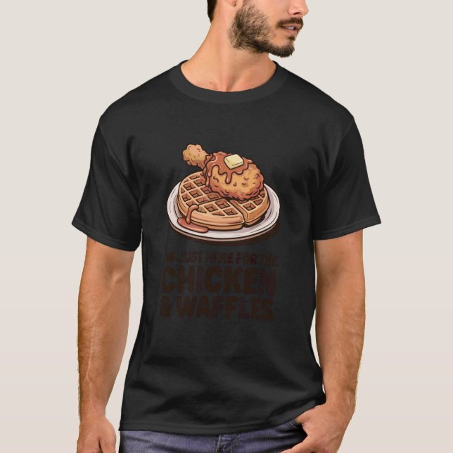 Kyckling och våfflor Älskare Rolig matmat T Shirt (Framsida)
