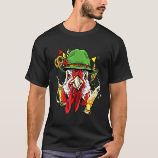 Kyckling Oktoberfest Lederhosen Kostym Tysk Öl T Shirt