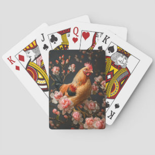 Kyckling omgiven av Rosa Flowers Casinokort