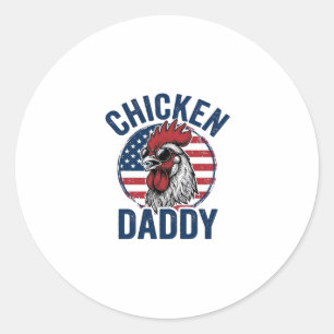Kyckling Pappa Tupp Retro Patriotisk Tröja Desi Runt Klistermärke