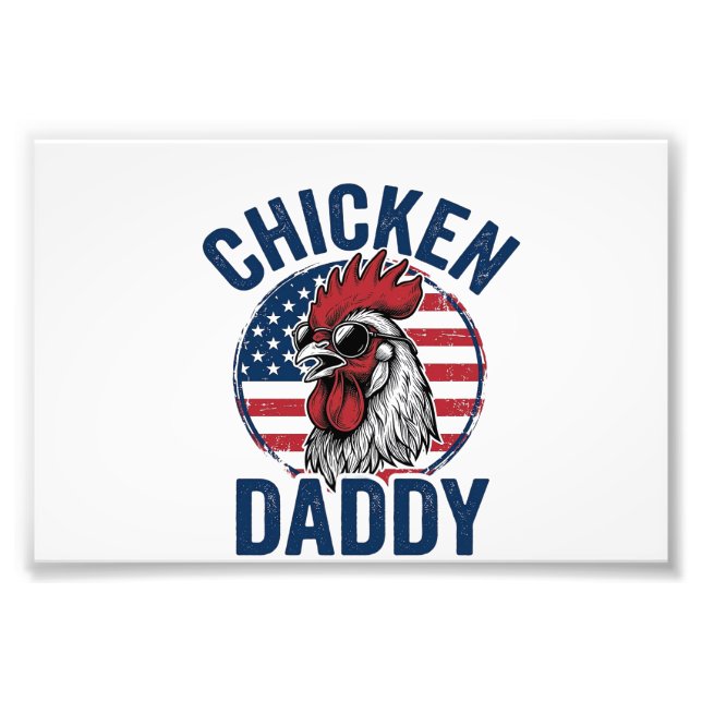 Kyckling Pappa Tupp Vintage Patriotisk Tröja Desi Fototryck (Framsidan)