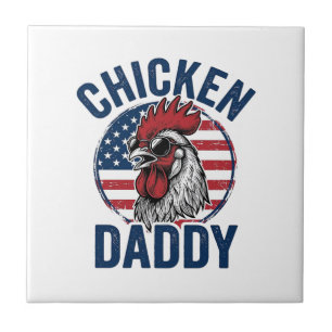 Kyckling Pappa Tupp Vintage Patriotisk Tröja Desi Kakelplatta