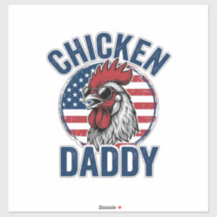 Kyckling Pappa Tupp Vintage Patriotisk Tröja Desi Klistermärken