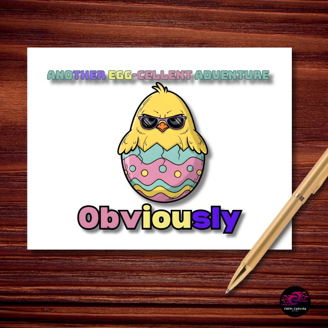 Kyckling påskäventyr superbra helg vykort (Too cool for Easter? Obviously 🐣😎)
