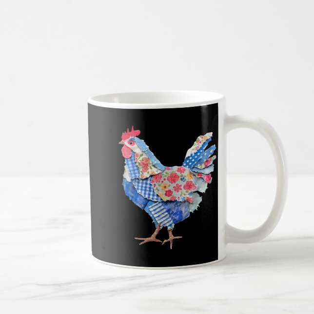 Kyckling Patchwork Kanin Ägg Kanin Glad Påsk D Kaffemugg (Höger)