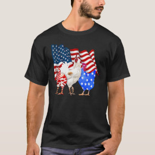 Kyckling Patriotisk Amerikansk Flagga 4:e Juli Kyc T Shirt