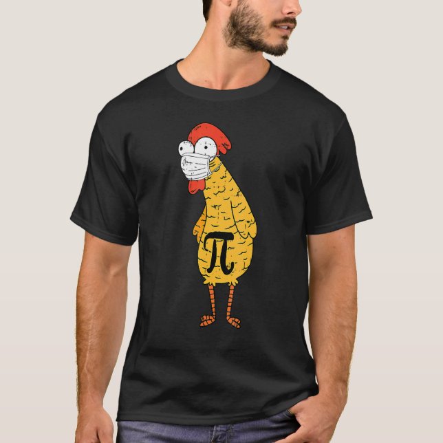 Kyckling Pi-dagen Ansiktsmask Lärar Elev Karantän T Shirt (Framsida)