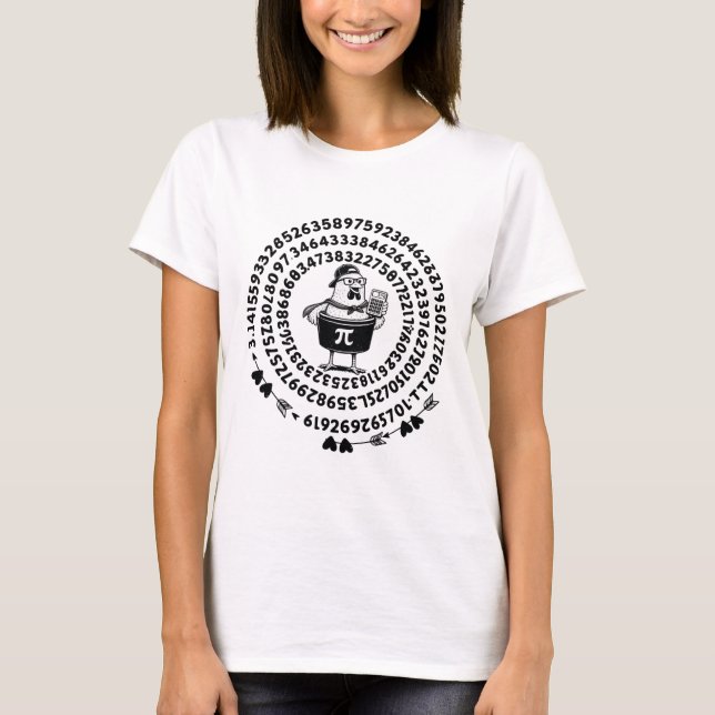 Kyckling Pot Holding Calculator Math Lärare Pi Dag T Shirt (Framsida)