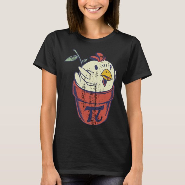 Kyckling Pot PI-dagen   Män Kvinnor Barn Matematik T Shirt (Framsida)