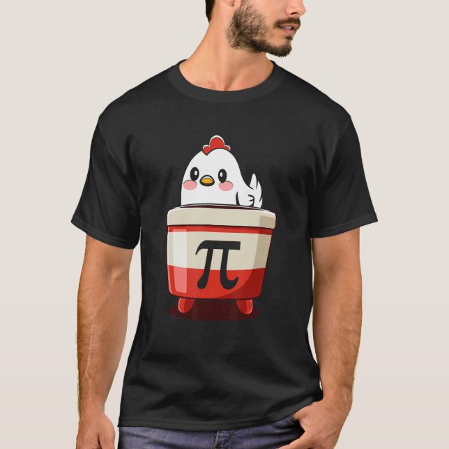 Kyckling Pot Pi-dags paj matte nörd T Shirt (Framsida)