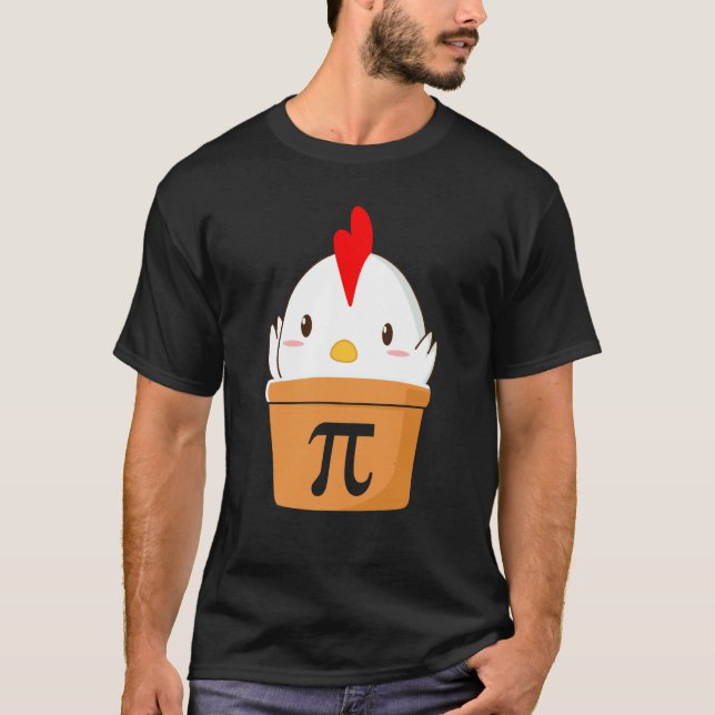 Kyckling Pot Pi  Matematik Vetenskapsdag T Shirt (Framsida)