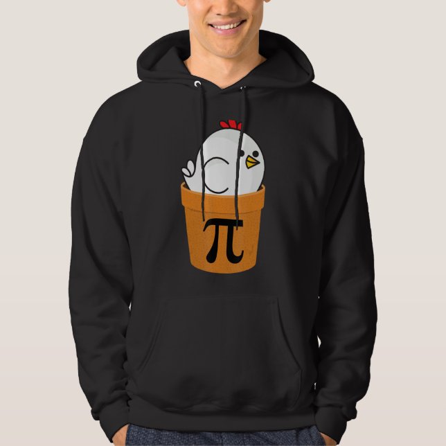 Kyckling Pot Pi Rolig Matematik Dag  2 Hoodie (Framsida)