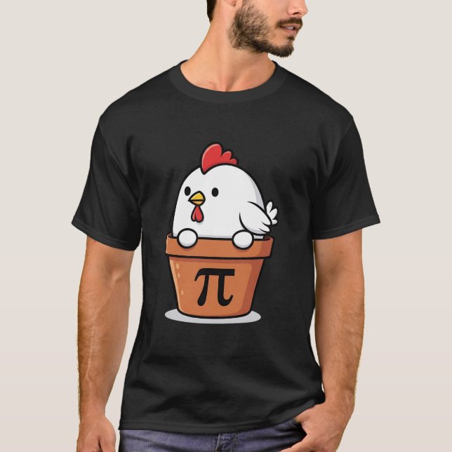 Kyckling Pot Pi Rolig Matematik Pi Dag Lärare Stud T Shirt (Framsida)
