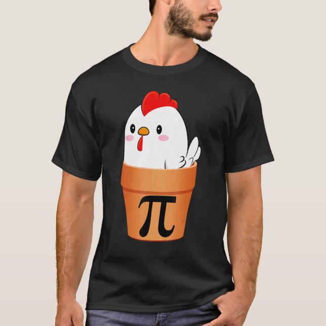 Kyckling Pot Pi, Rolig Matematiklärare Män Kvinnor T Shirt (Framsida)
