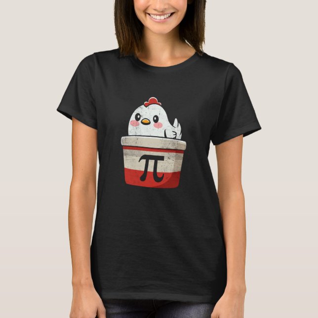 Kyckling Pot Pi Symbol  Matematiklärare Studenter T Shirt (Framsida)