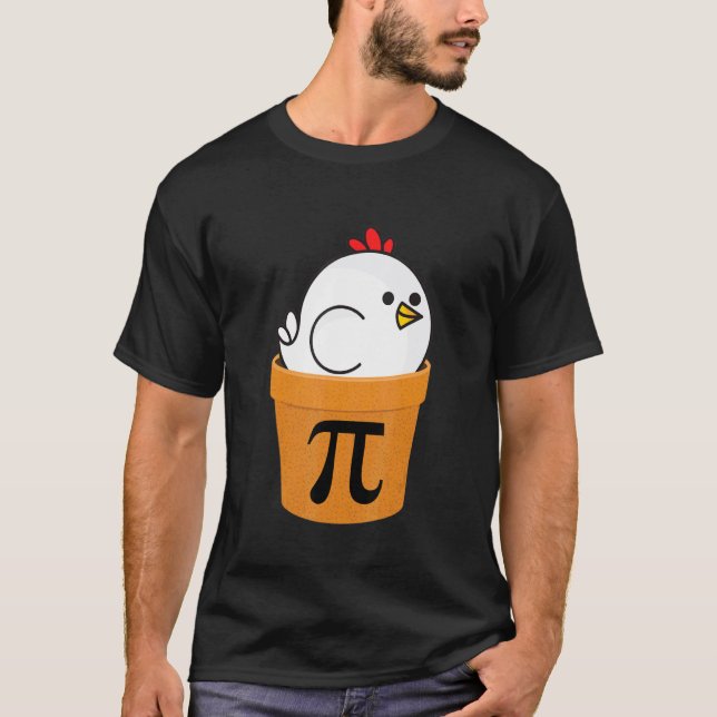 Kyckling Pot Pi Tröja, Rolig Matematik Dag T Shirt (Framsida)