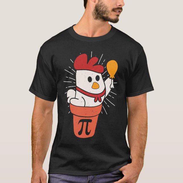 Kyckling Pot Pie Math Puns Pi-dagen 14:e mars T Shirt (Framsida)