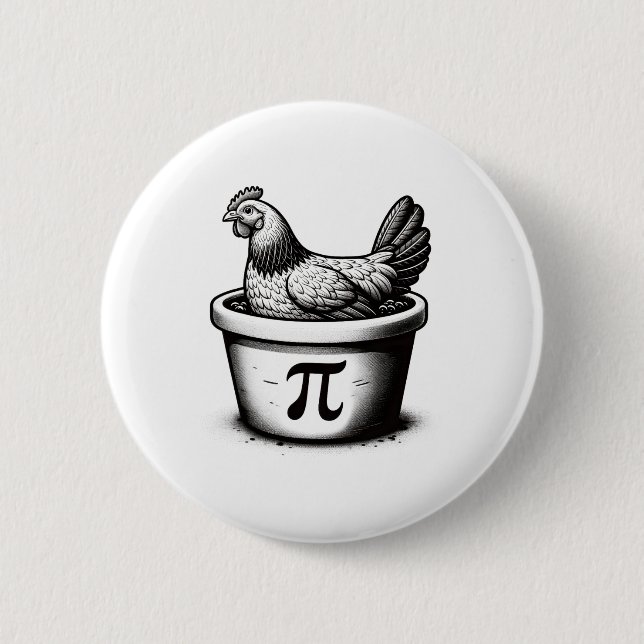 Kyckling Pot Pie Rolig Matematik Puns Kyckling Pot Knapp (Framsida)