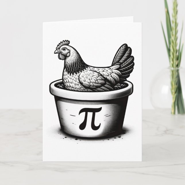 Kyckling Pot Pie Rolig Matematik Puns Kyckling Pot Kort (Framsida)