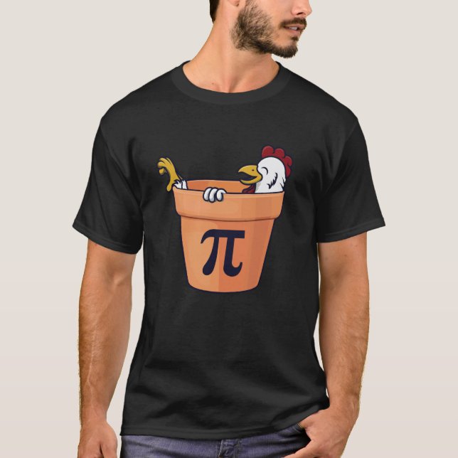 Kyckling Pot Pie Rolig Math Nerd Pi T Shirt (Framsida)