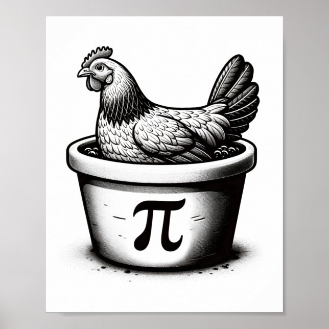 Kyckling Pot Pie Rolig Math Puns Kyckling Pot Pi D Poster (Framsidan)
