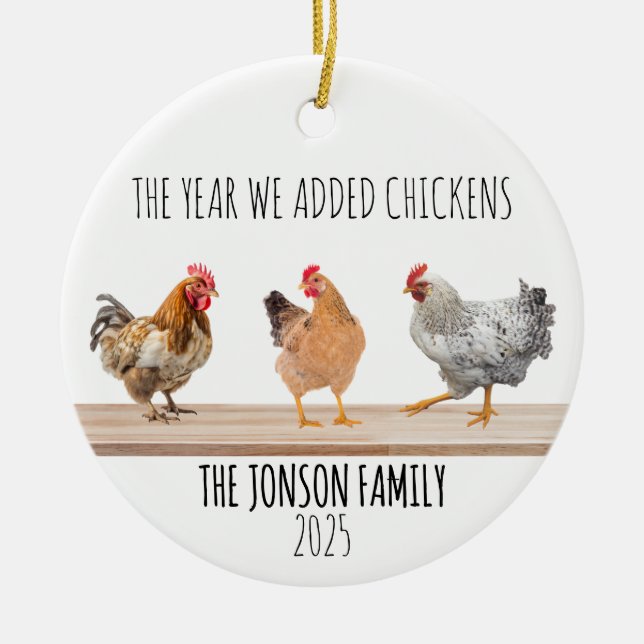 Kyckling, prydnadsföremål, julchicken Älskare Gift Julgransprydnad Keramik (Framsidan)