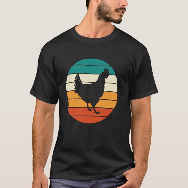 Kyckling Retro Grafik T Shirt (Framsida)