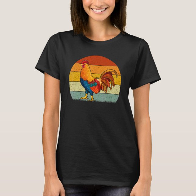 Kyckling Retro Stil Vintage T Shirt (Framsida)