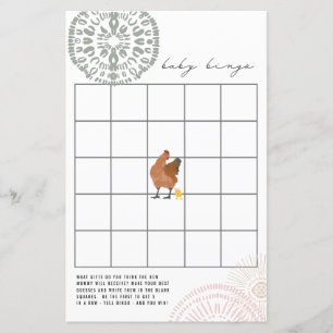 Kyckling Rosa Baby Shower Bingo Spel