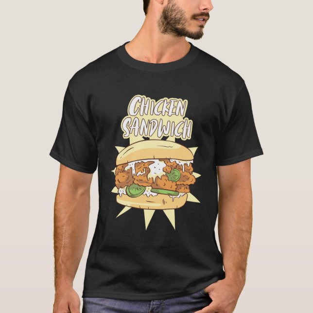 Kyckling Sandwich Smörgås Burger T Shirt (Framsida)