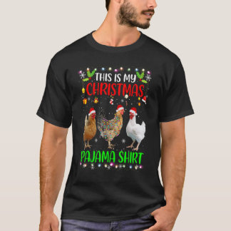 Kyckling Santa Hatt Ljus Det Här Är Min Jul Pyjam T Shirt