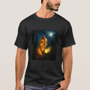 Kyckling Skräckfylld Halloween-ficklampa Spöke T Shirt