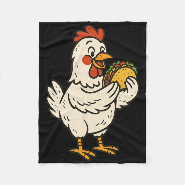 Kyckling som äter taco _1  fleecefilt (Framsidan)