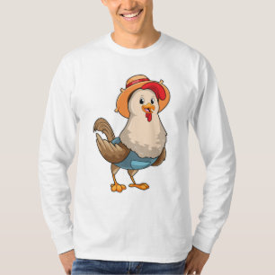 Kyckling som jordbrukare med Hat T Shirt