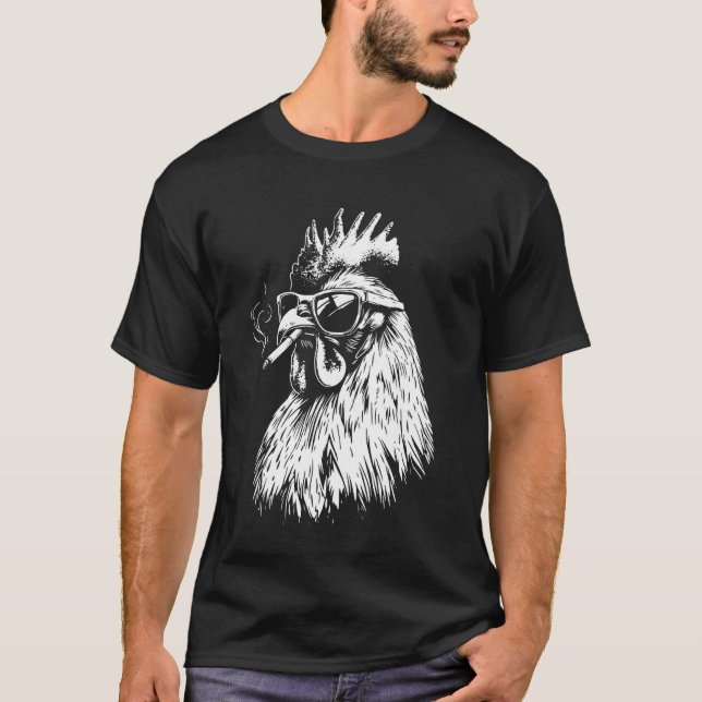 Kyckling som röker cigarett t shirt (Framsida)