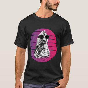 Kyckling Sungles Cool Sketch Fjädrar Humor Djur T Shirt