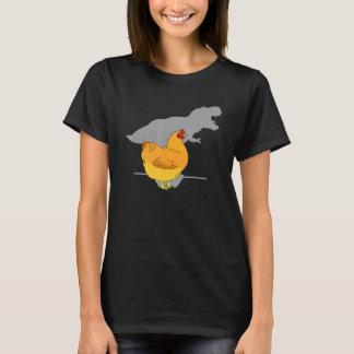 Kyckling T-Rex Skugga Dinosaurie Höna Älskare Söt T Shirt