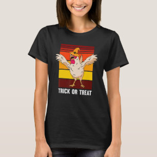 Kyckling Trick Or Treat Lata Halloween Kostym Retr T Shirt