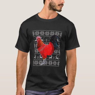Kyckling Ugly Sweater jul Funny Chicken Älskare T Shirt