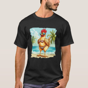 Kyckling under palmer i bikini för beach lover t shirt