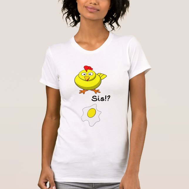 Kyckling upptäcker stekt ägg t shirt (Framsida)