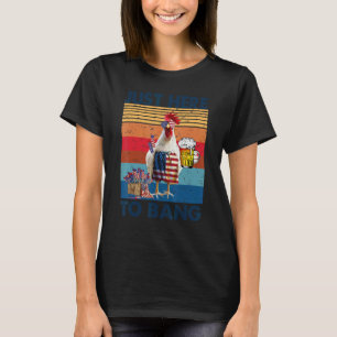 Kyckling Us Flag Fireworks July 4th Patriotisk Bon T Shirt