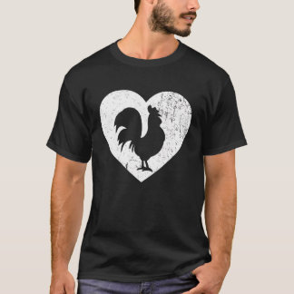 Kyckling Vintage Vitt Hjärta Djurälskare Alla Hjär T Shirt