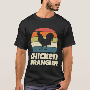 Kyckling Wrangler Bonde Tupp Jordbruk Retro Vint T Shirt